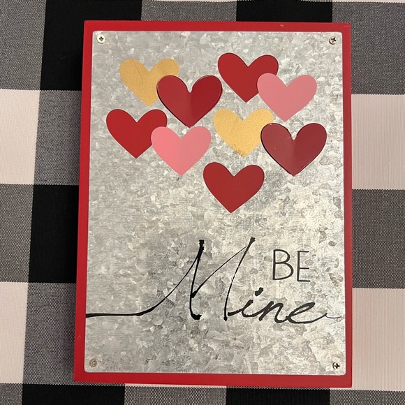 Be Mine Rustic Farmhouse Style Valentines Day Sign hang or stand on tiered tray - Picture 5 of 11